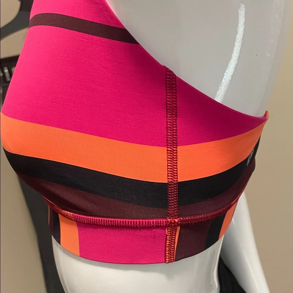 lululemon athletica Pink & Orange Striped Sports Bra